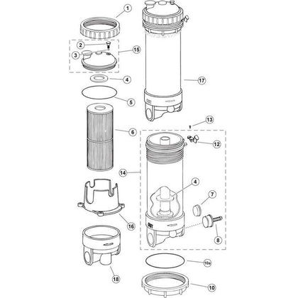 Inline Filter, Pentair Rainbow, RTL/RCF Series Top Load