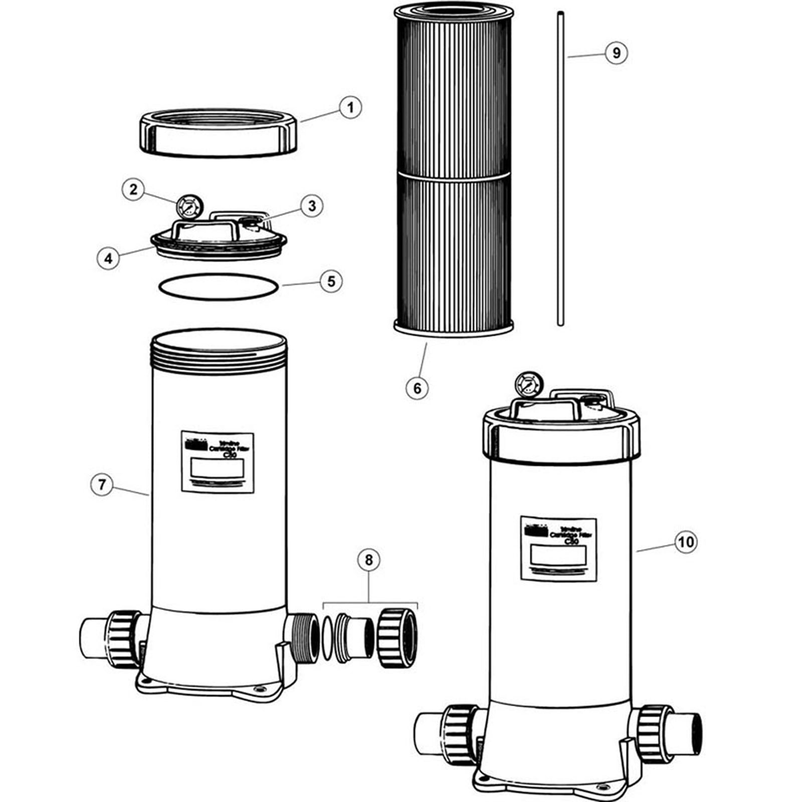 Cartridge Filter, Waterco,Trimline C-Series(Pre-2001) CC-Ser