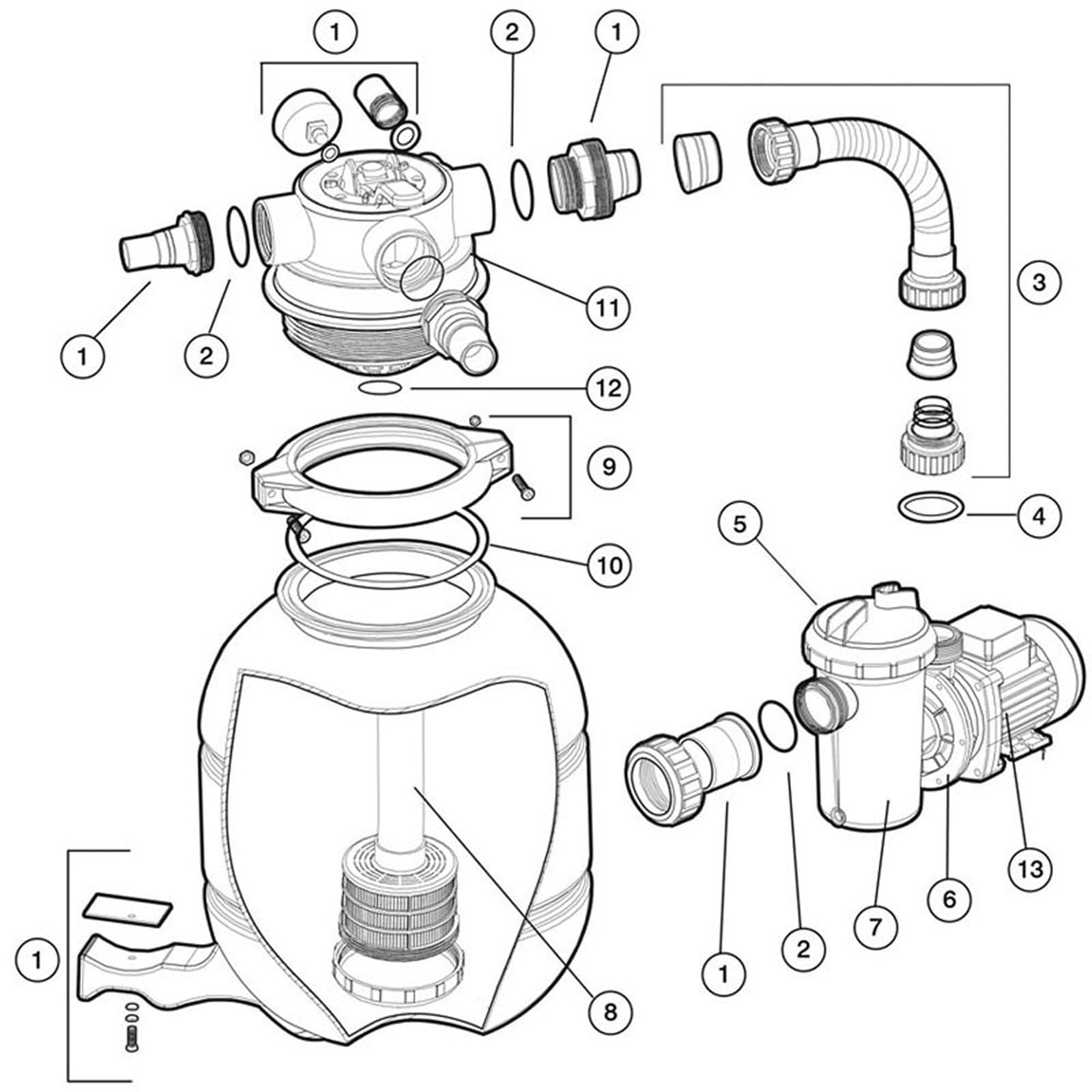 Sand Filter System, Hayward VL Series VL40T32, Above-Ground