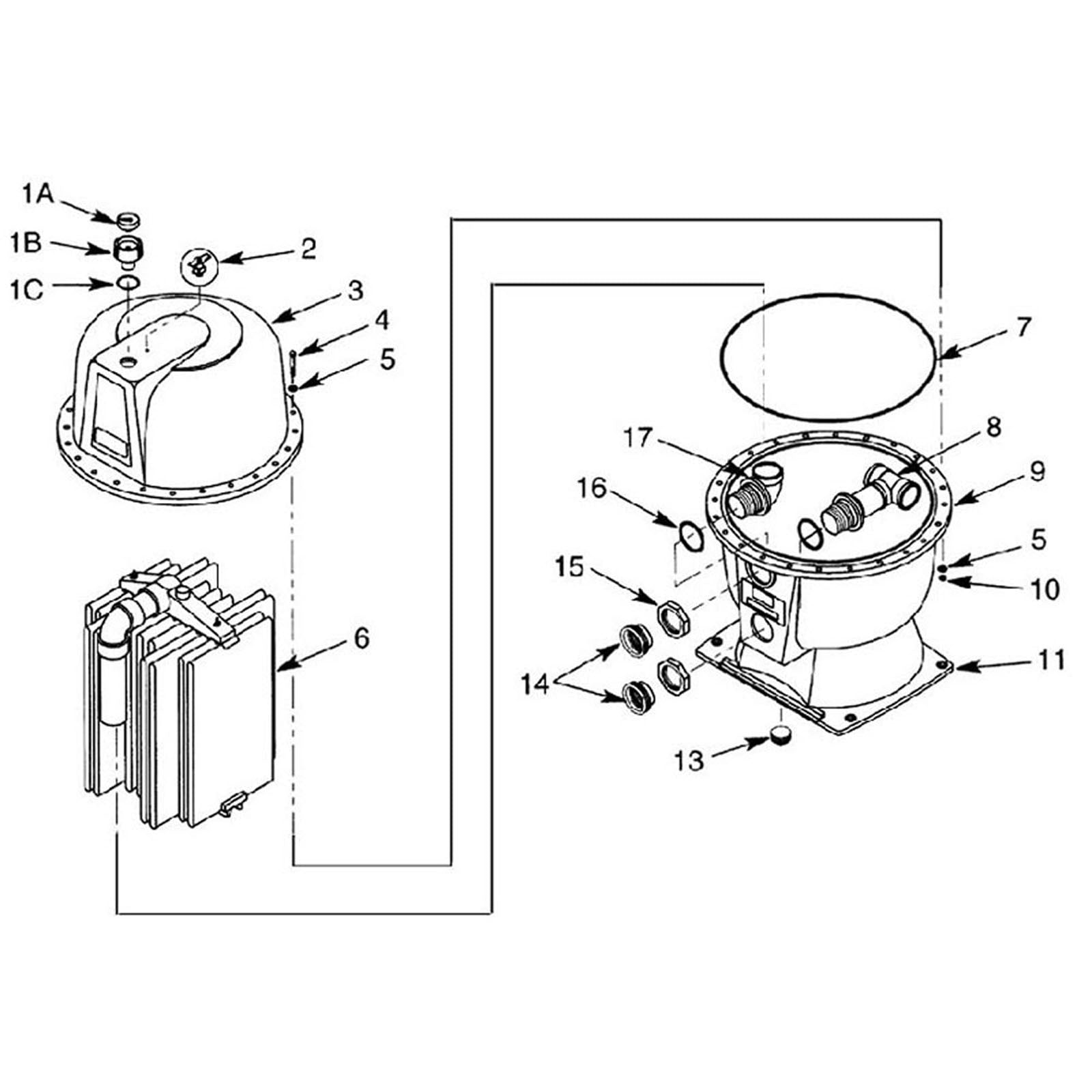 DE Filter, StaRite/Swimquip, DEP Vertical DEP36/51/83/-01B