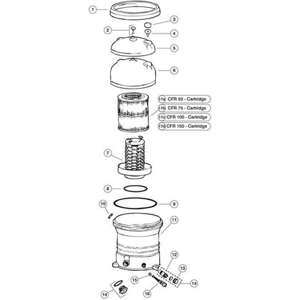 Cartridge Filter, Jacuzzi CFR 50/CFR 75/CFR 100/CFR 150