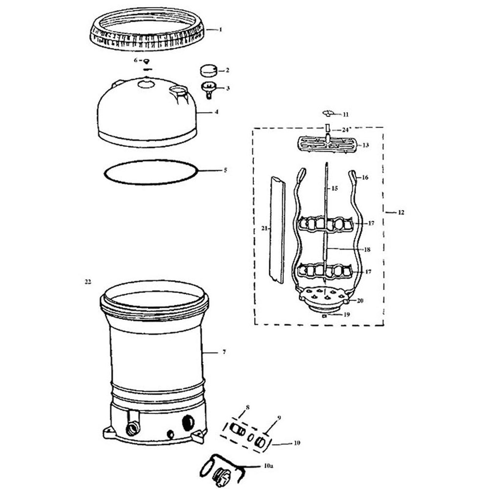 DE Filter, Jacuzzi, Landslide LS40, LS55, LS70