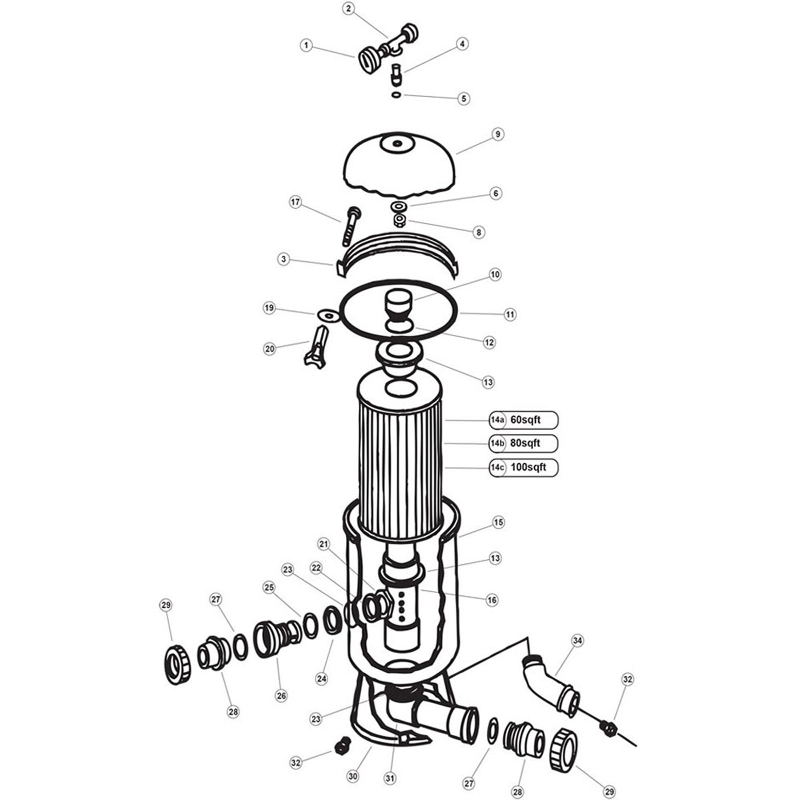 Cartridge Filter, Pentair PacFab, Mytilus 60, 80, 100