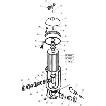 Cartridge Filter, Pentair PacFab, Mytilus 60, 80, 100