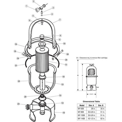 Cartridge Filter, Pentair PacFab, Mytilus B