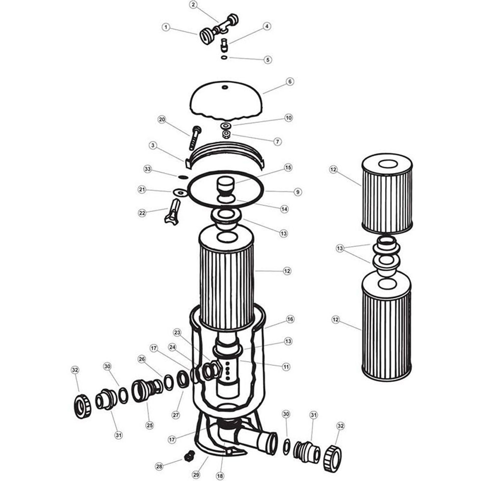 Cartridge Filter, Pentair PacFab, Mytilus-FMY