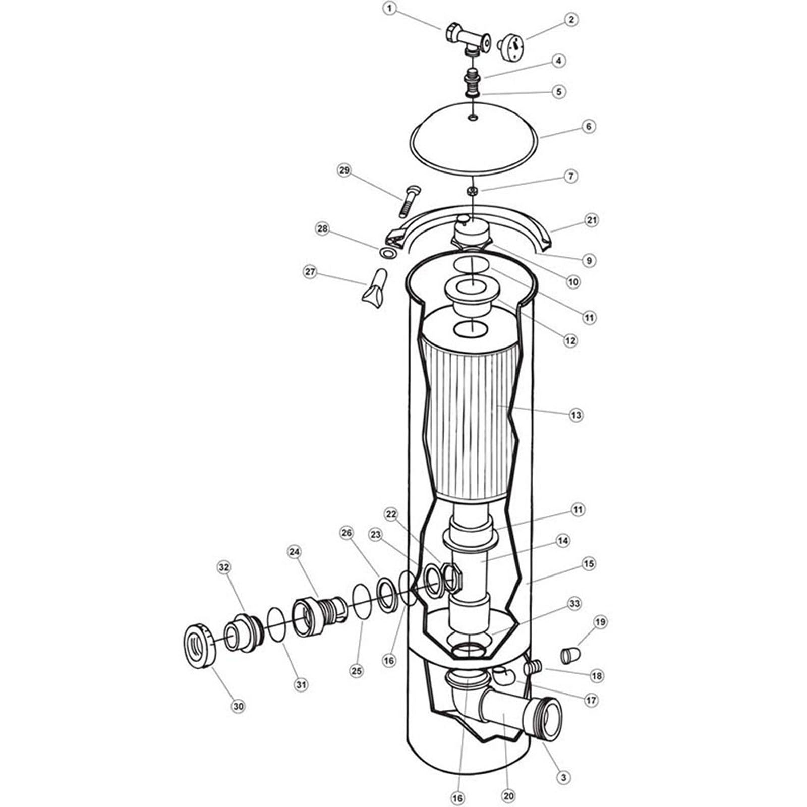 Cartridge Filter, Pentair PacFab, Mitra