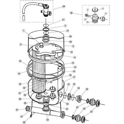 Cartridge Filter, Pentair PacFab Sea Horse SS Tank