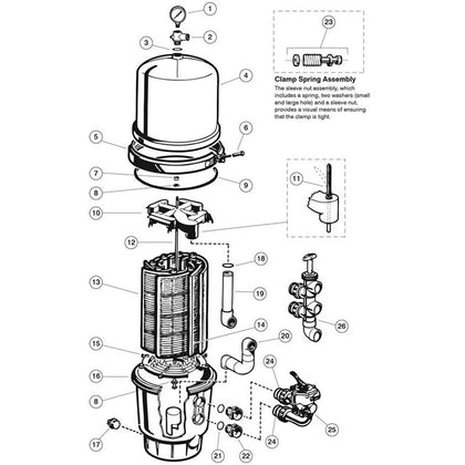 DE Filter, Hayward, Micro-Clear Vertical Grid