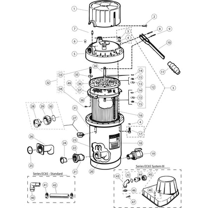 DE Filter, Hayward Perflex Ext-cycle EC65,65A,75,75A Series