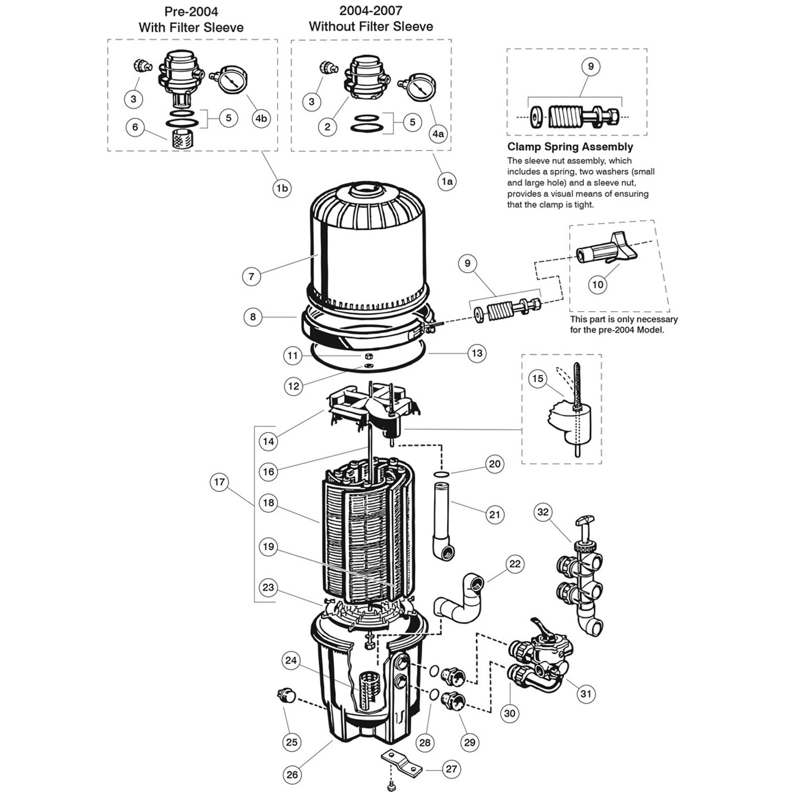 DE Filter,Hayward Pro-Grid Vertical Grid PermaGlassXL Pre-09