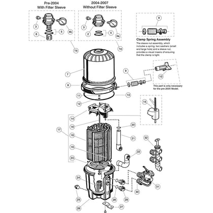 DE Filter,Hayward Pro-Grid Vertical Grid PermaGlassXL Pre-09