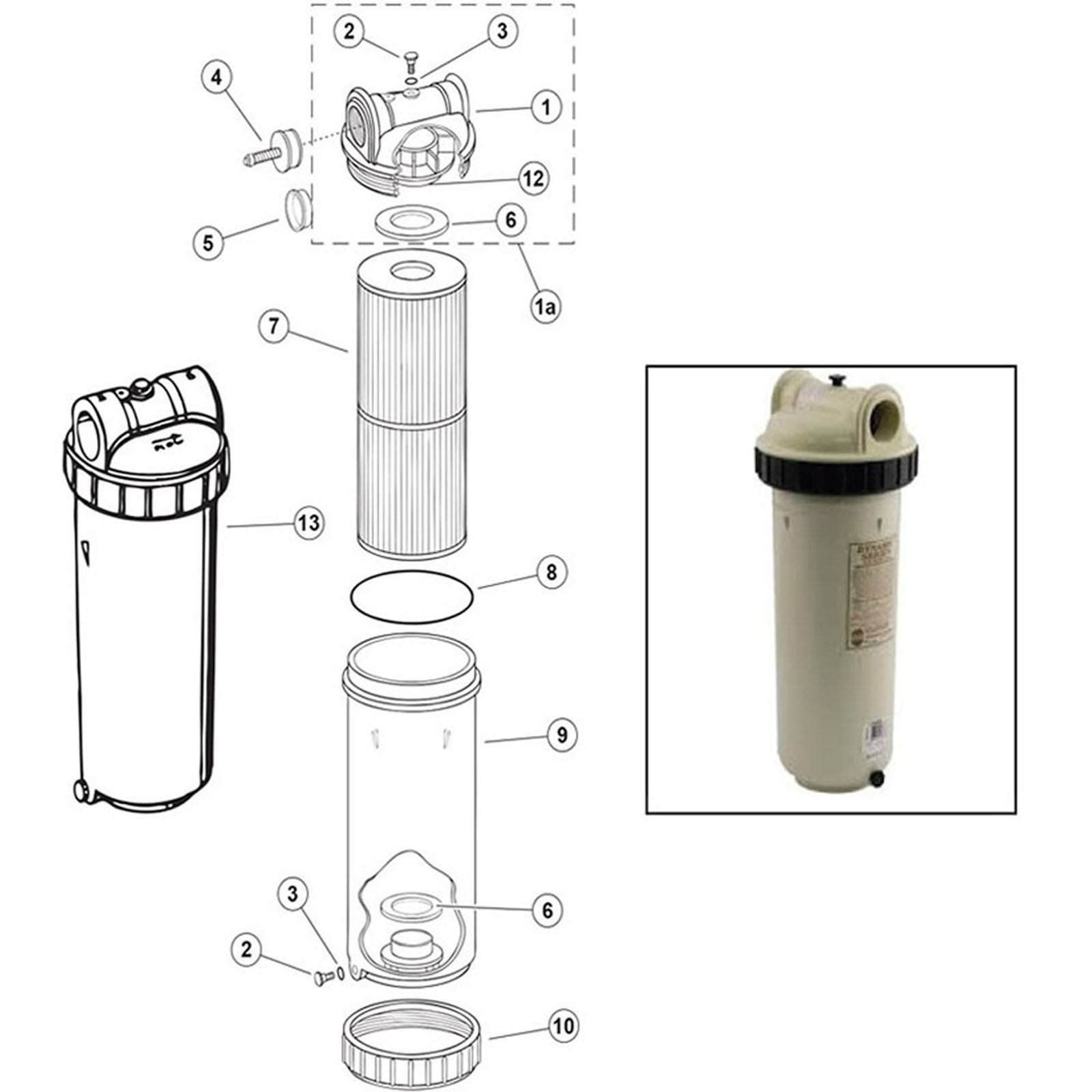 Inline Filter, Pentair Rainbow, RDC Series