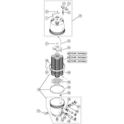 Cartridge Filter, Zodiac Jandy, CL340, CL460, CL580