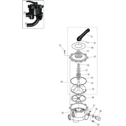 Sta-Rite 2" SideMt Multiport Valve 14971-0012,WC 212-138,144