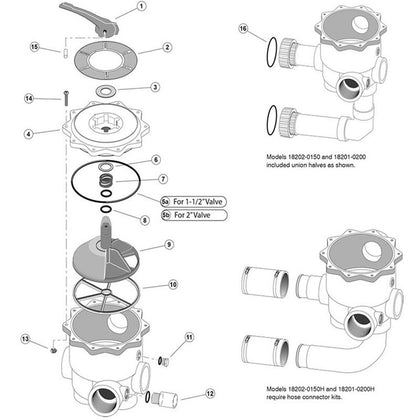 Sta-Rite 1-1/2" & 2" Side Mount Multiport Valve