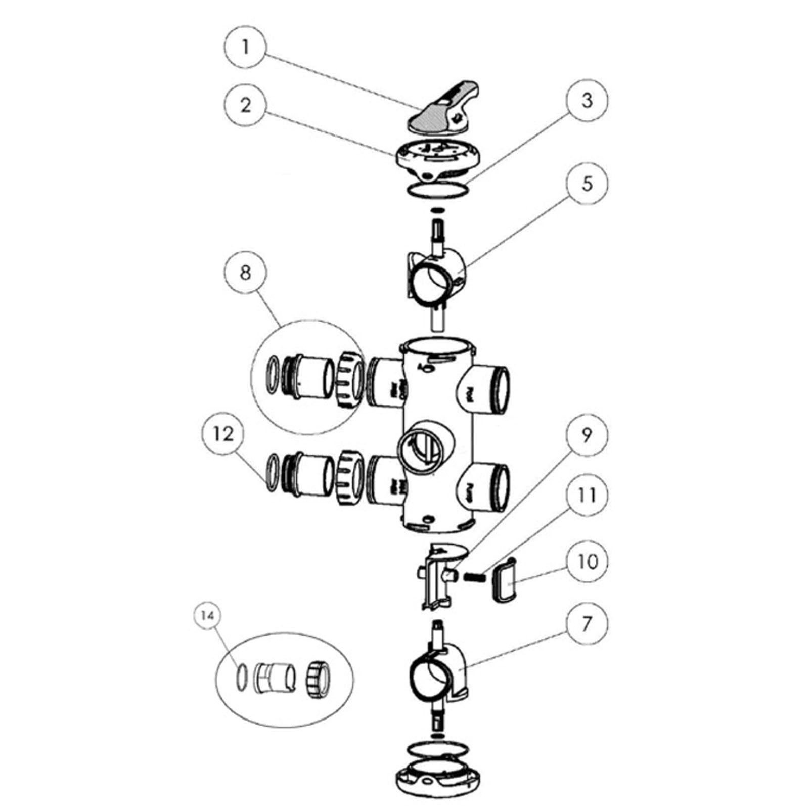 Pentair FullFloXF Backwash Valve Replacement Parts