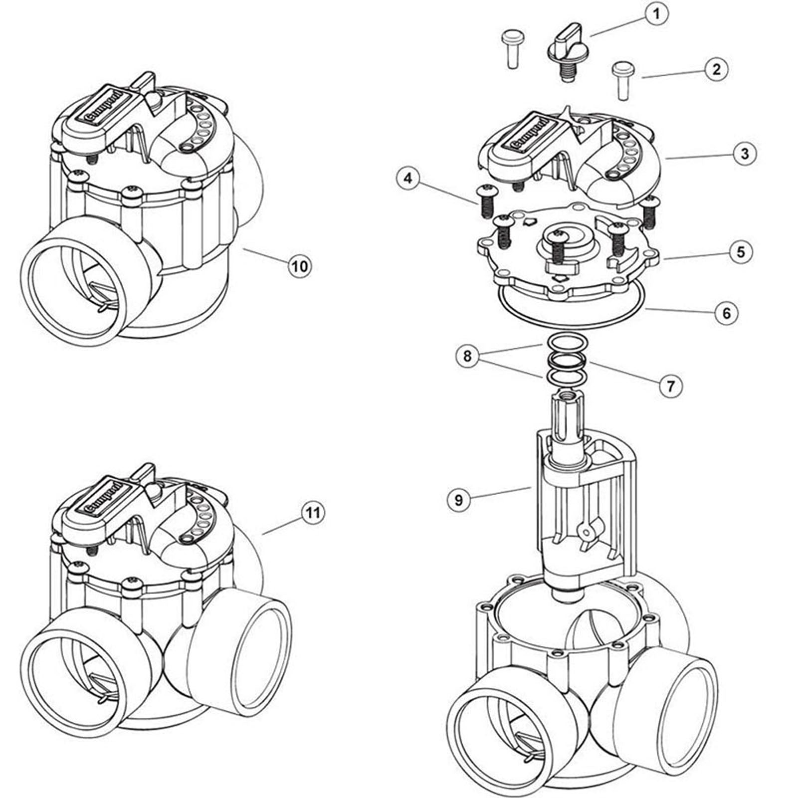 Pentair Compool & PacFab 2Way & 3Way PVC Diverter Valves