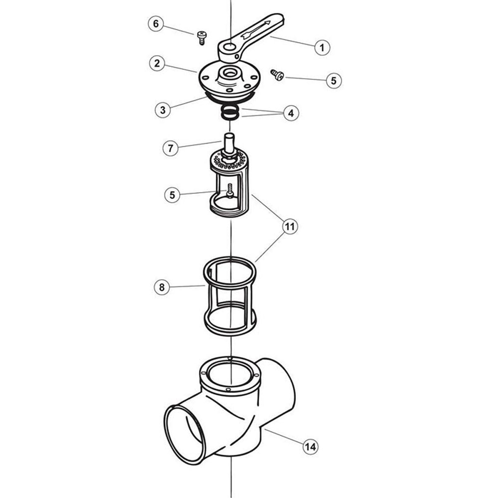 Pentair Ortega 2 Port Straight-thru Valve