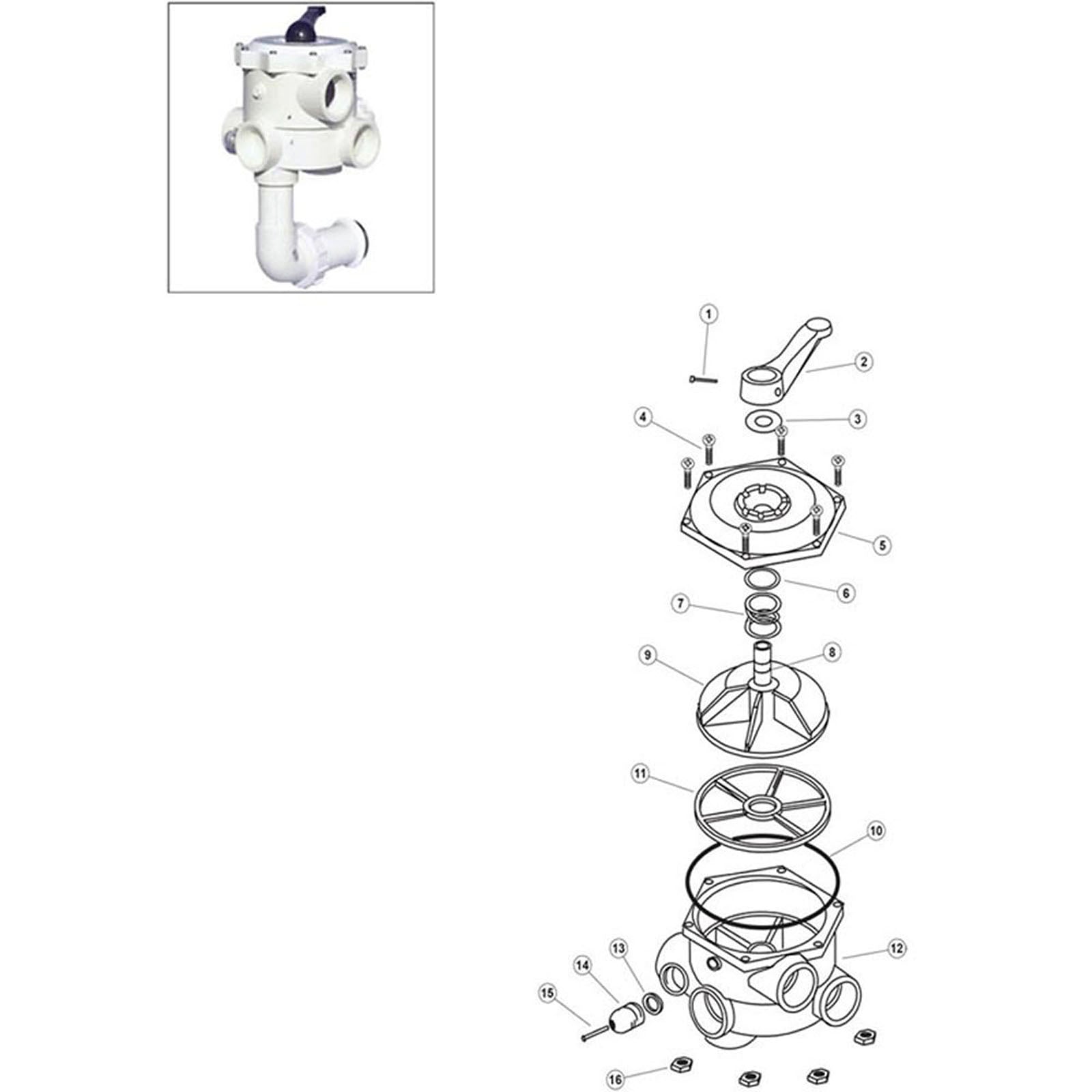 Pent Am Prod 1-1/2" Side Mount Multiport Valve