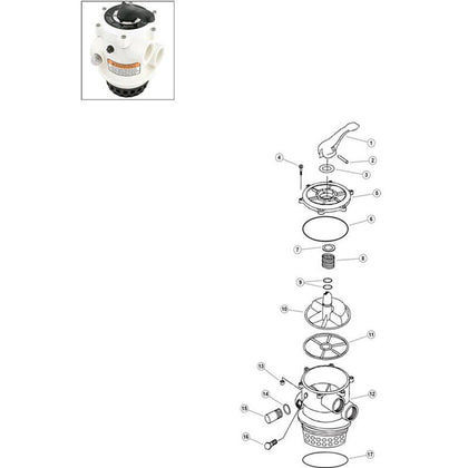 Pentair American Products Top Mount Screw-on Multiport Valve