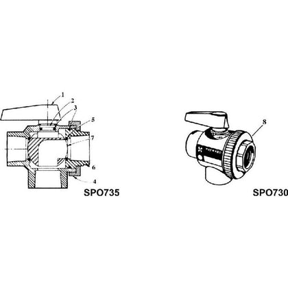 Hayward SP0720, 0730, 0735 Ball Valves