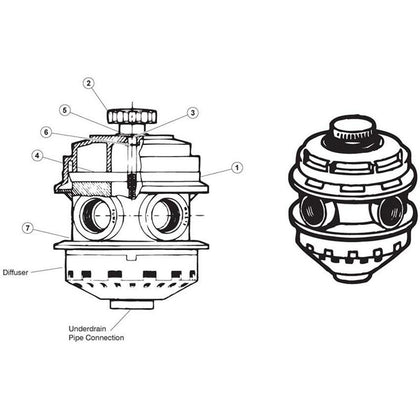 Hayward GM 600/6 Way GM Flange Mount Valve