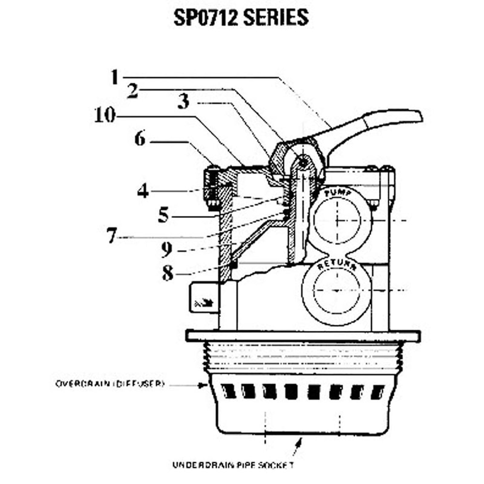 Hayward 1-1/2" Top Mount Vari-Flo Valve SP0712