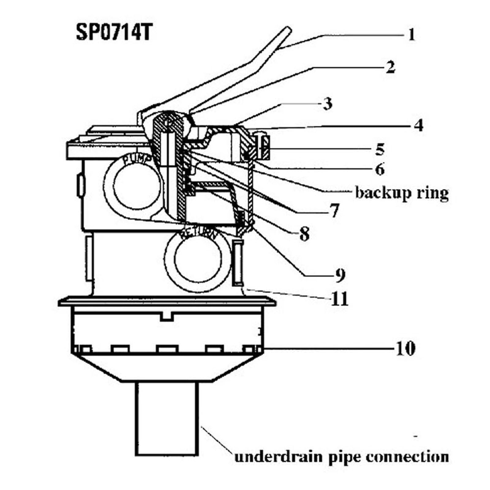 Hayward 1-1/2" Top Mount Vari-Flo XL Valve SP0714T