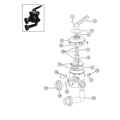 Astral Side Mount Multiport Valve 1-1/2", 22355