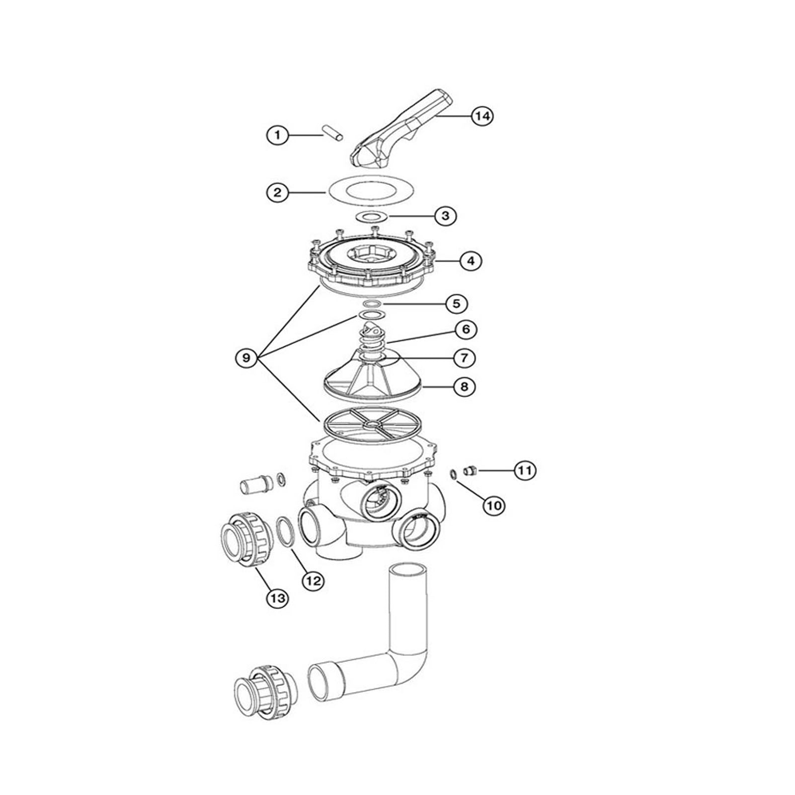 Astral Side Mount Multiport Valve 2",09848,28225,28226,18676