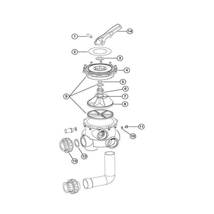 Astral Side Mount Multiport Valve 2",09848,28225,28226,18676