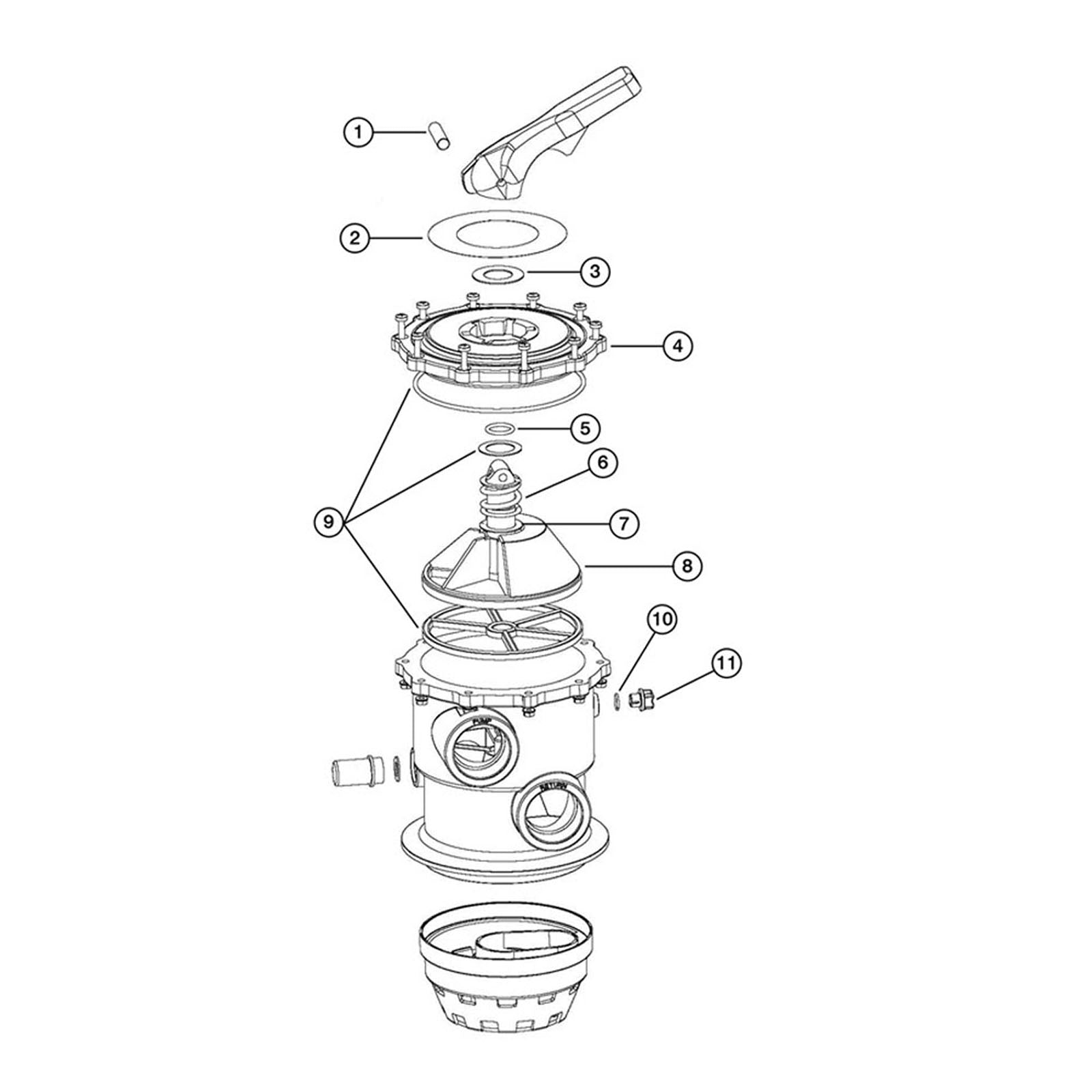 Astral Top Mount Multiport Valve 2", 22492