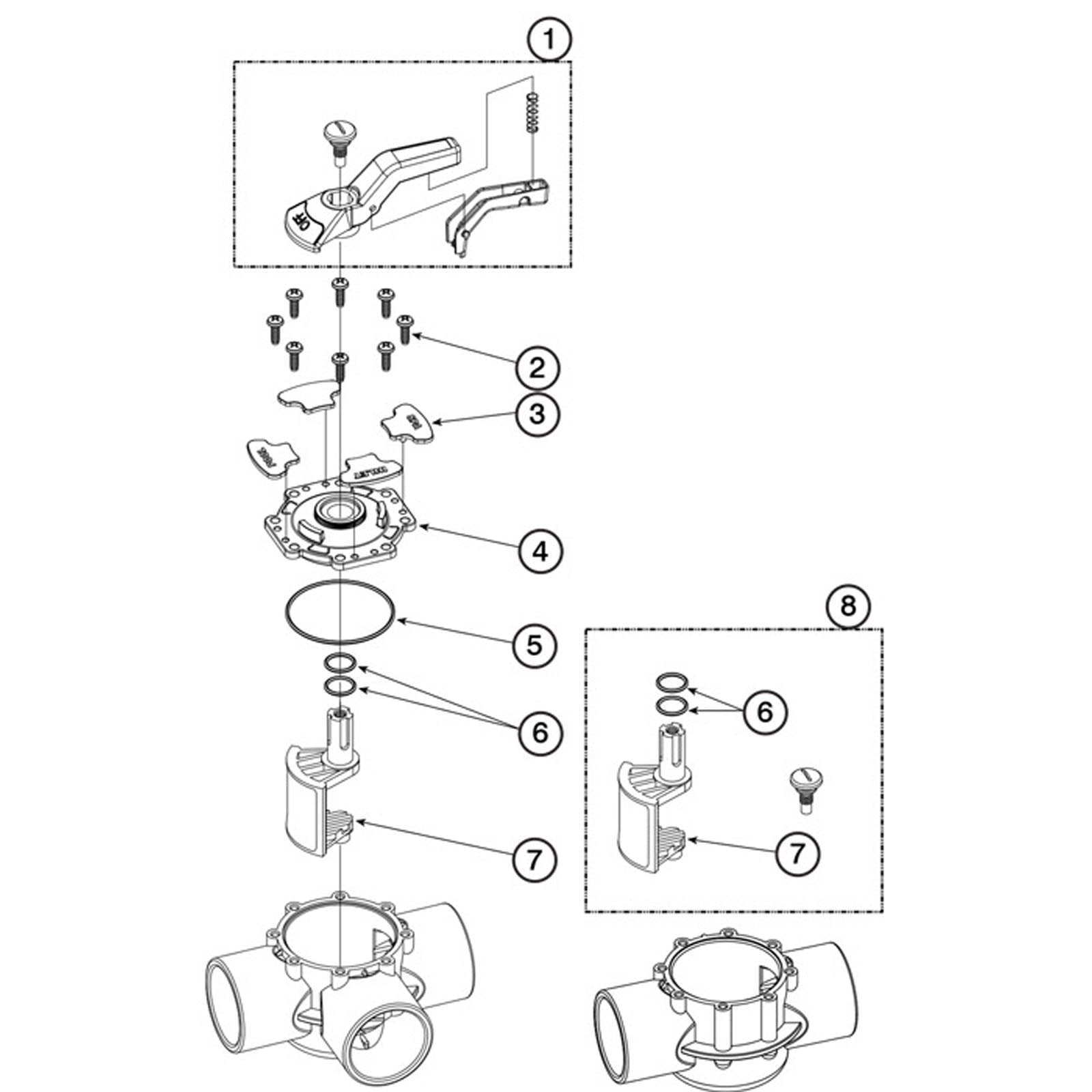 Waterway TruSeal Diverter Valve, 2-Way/3-Way