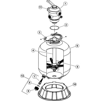 Sand Filter, Pentair/Sta-Rite, Cristal-Flo II Top Mount