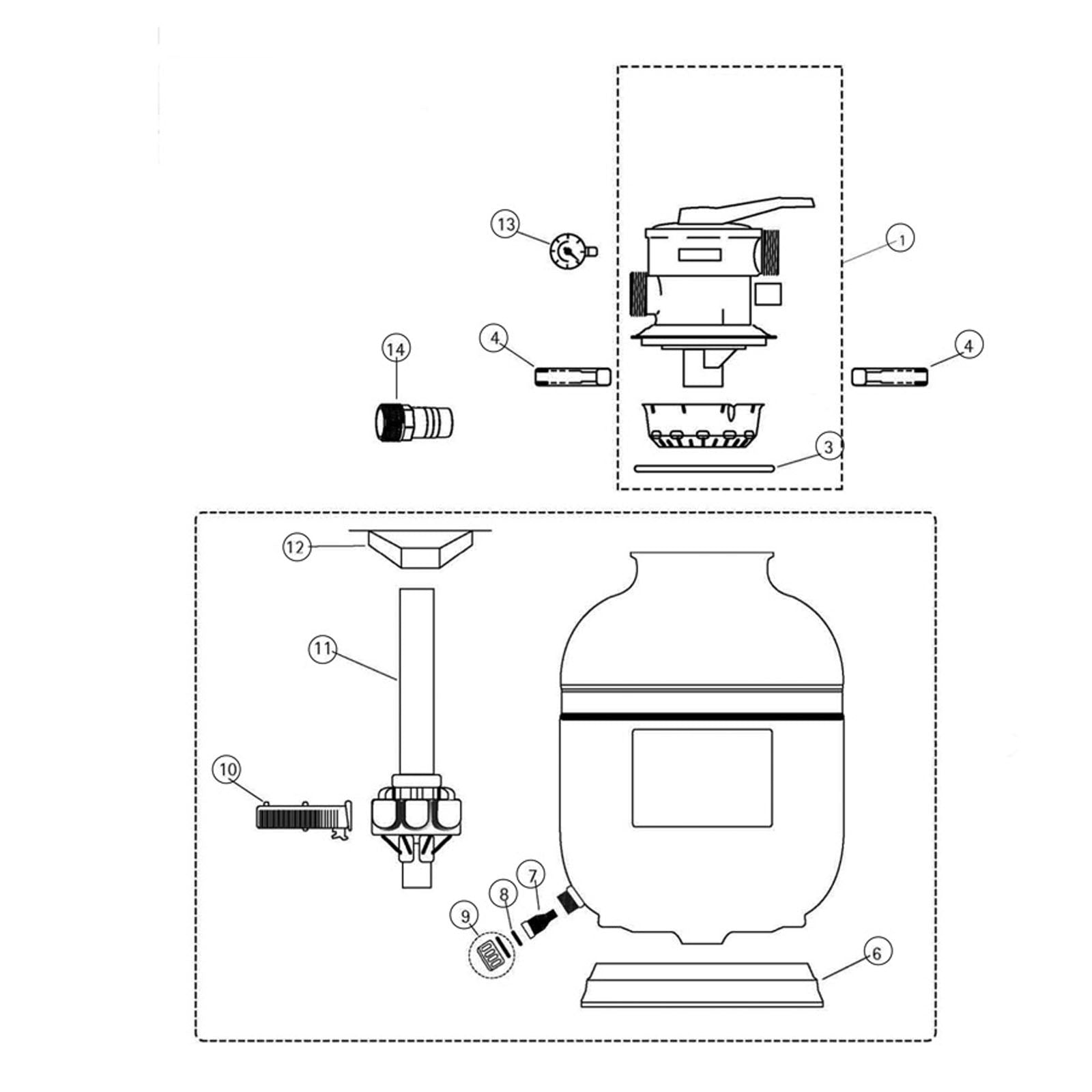 Sand Filter, Jacuzzi Laser L140C,160C,190C,192C,225C,250C