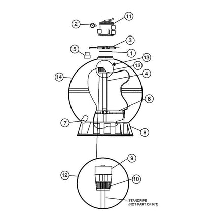 Sand Filter, Pentair/American Prod, Eclipse/Meteor Top Mt