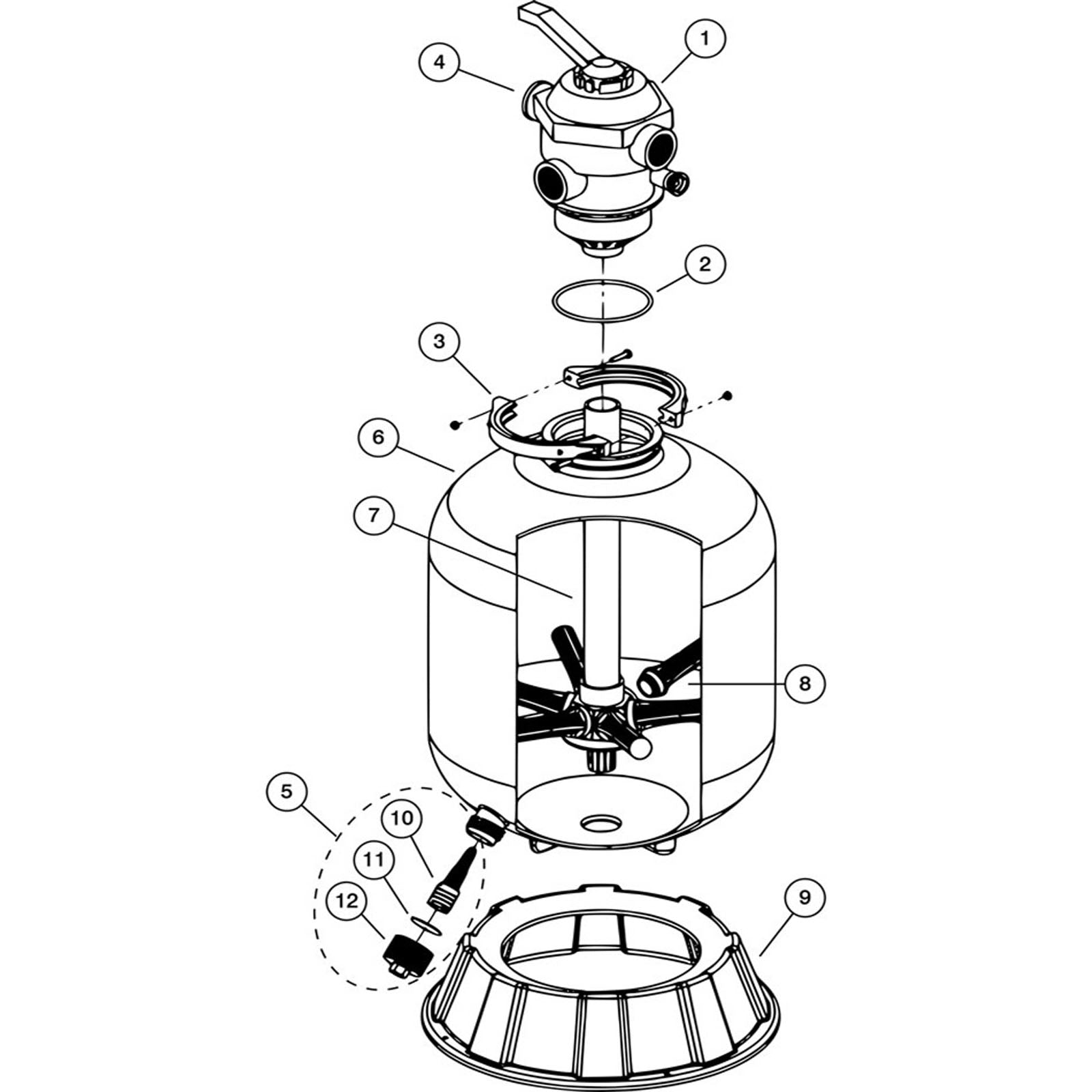 Sand Filter, Pentair/PacFab, Sand Dollar SD35/40/60/70/80,TM