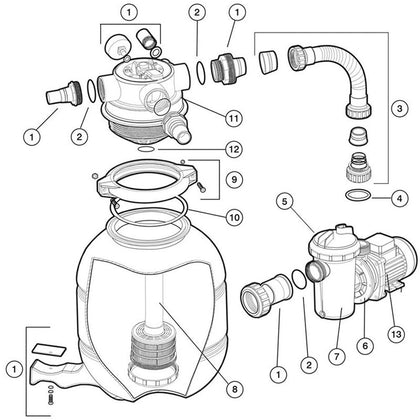 Sand Filter System, Hayward VL Series VL40T32, Above-Ground