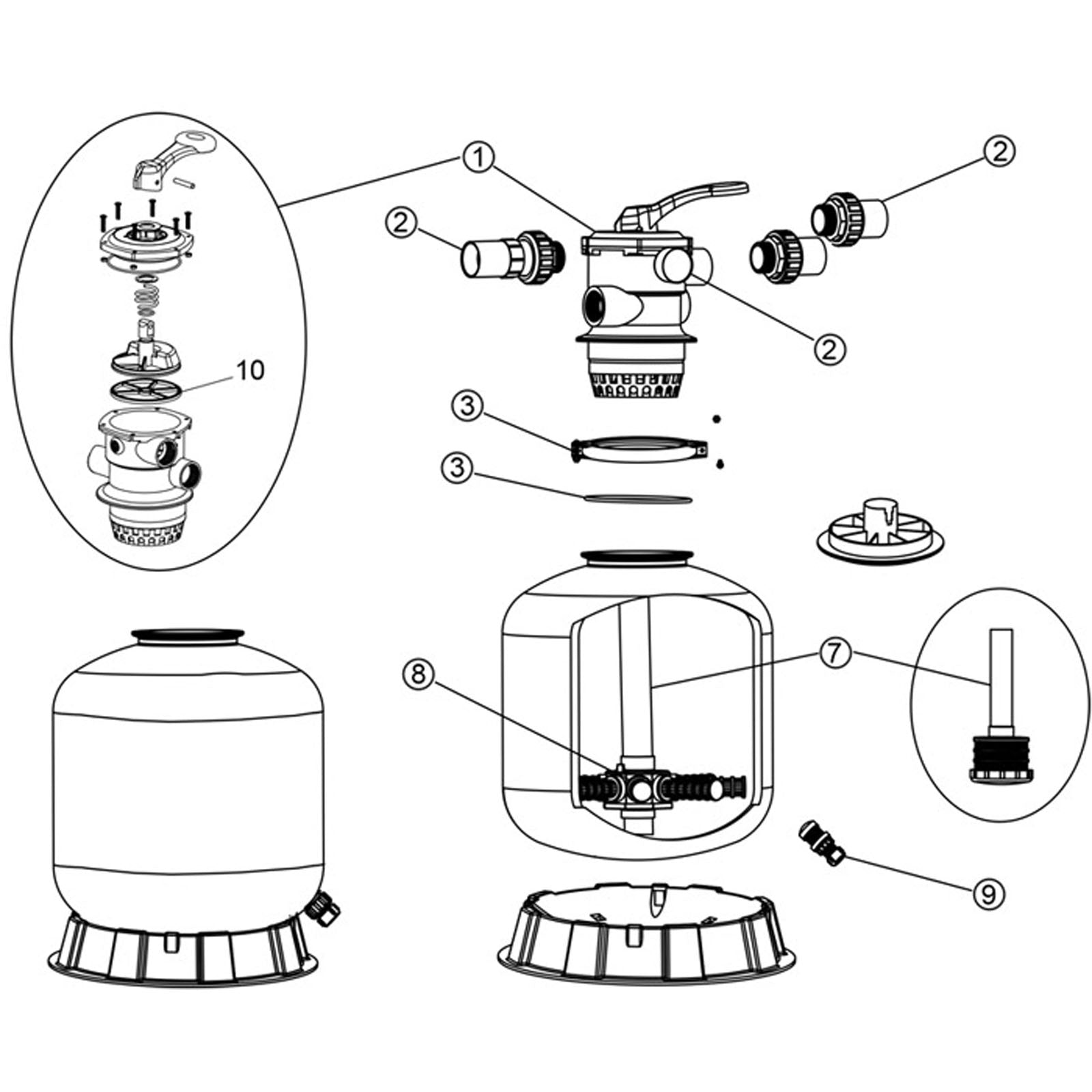 Protege RPSF14 - RPSF28, Sand Filter Parts