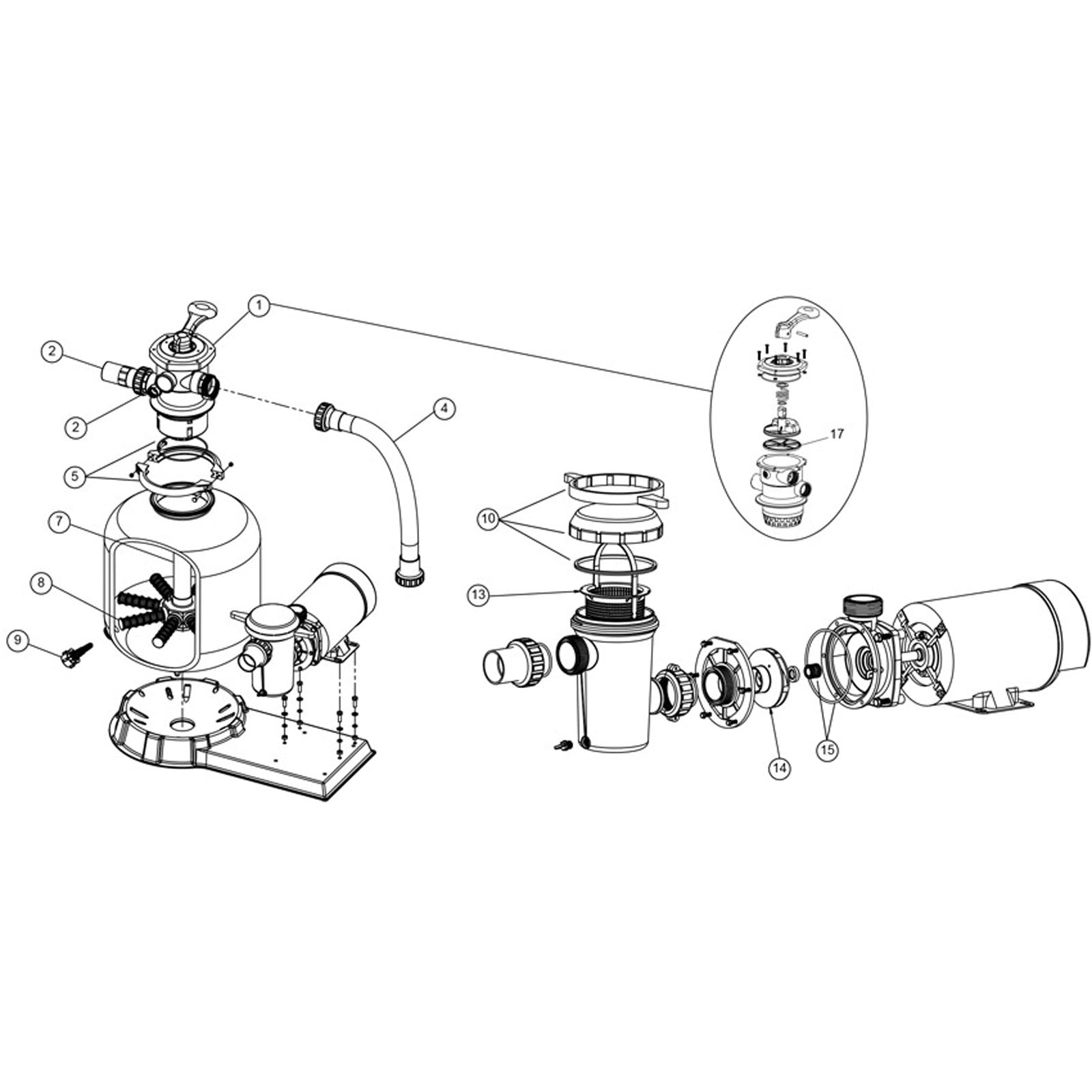 Protege RPSFP16 - RPSFP211, Sand Filter Combo Parts