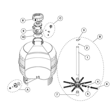 Sand Filter, Cantabric Top Mount 30", 1-1/2" Connection