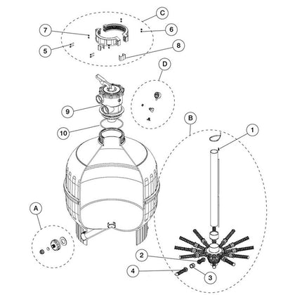 Sand Filter, Cantabric Top Mount 30", 2" Connection