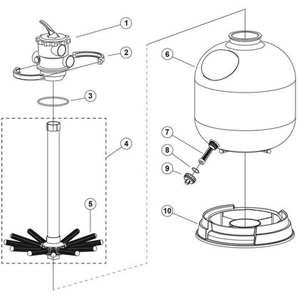 Sand Filter, Waterway, SmartClean Top Mount