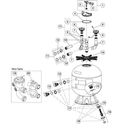 Sand Filter, Zodiac/Jandy, JS Series Model JS60/JS100-SM