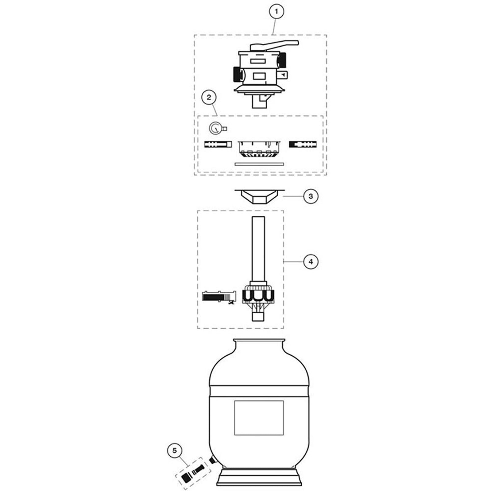 Sand Filter, Zodiac/Jandy, SFTM Series SFTM22, SFTM25