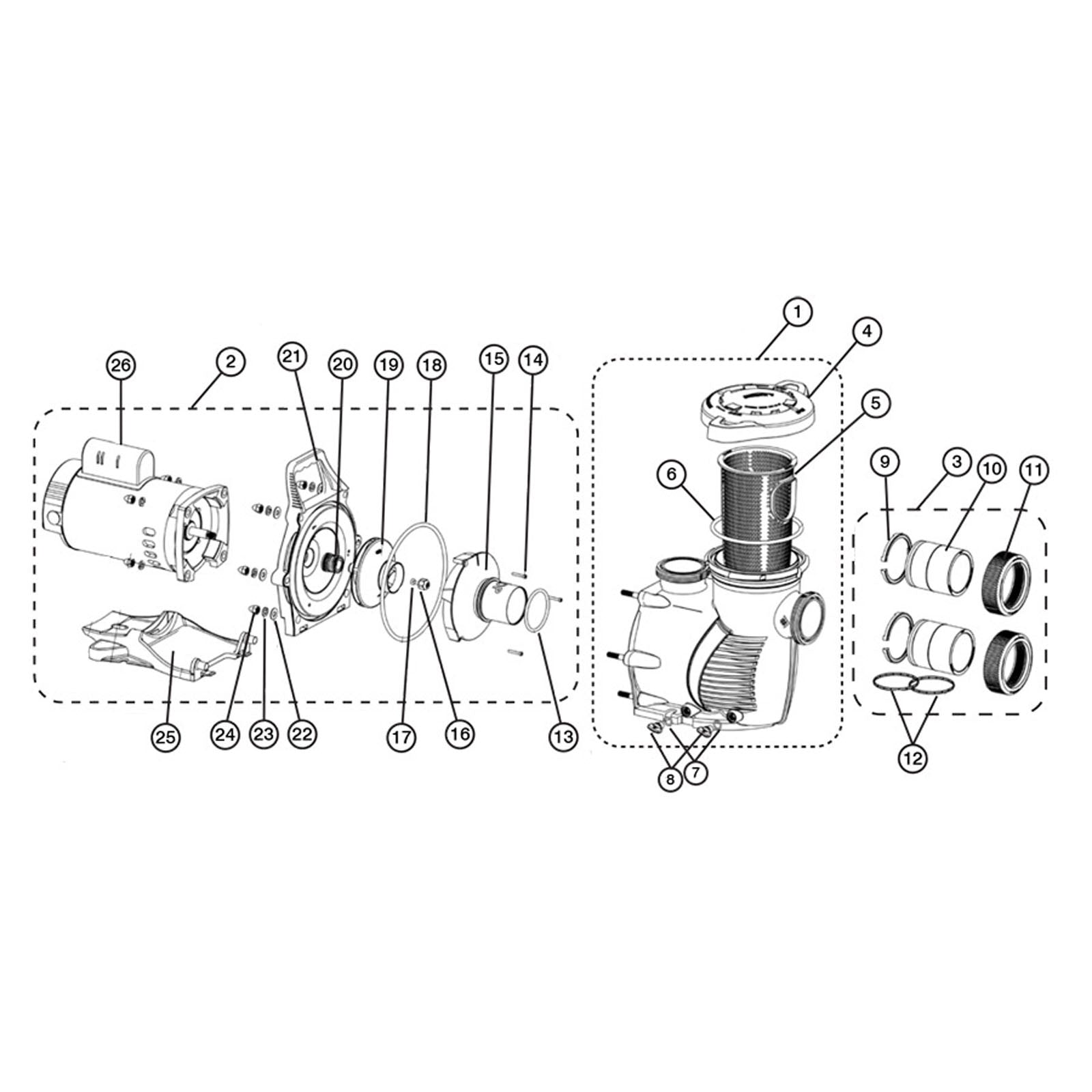 Pentair WhisperFloXF Pump Replacement Parts