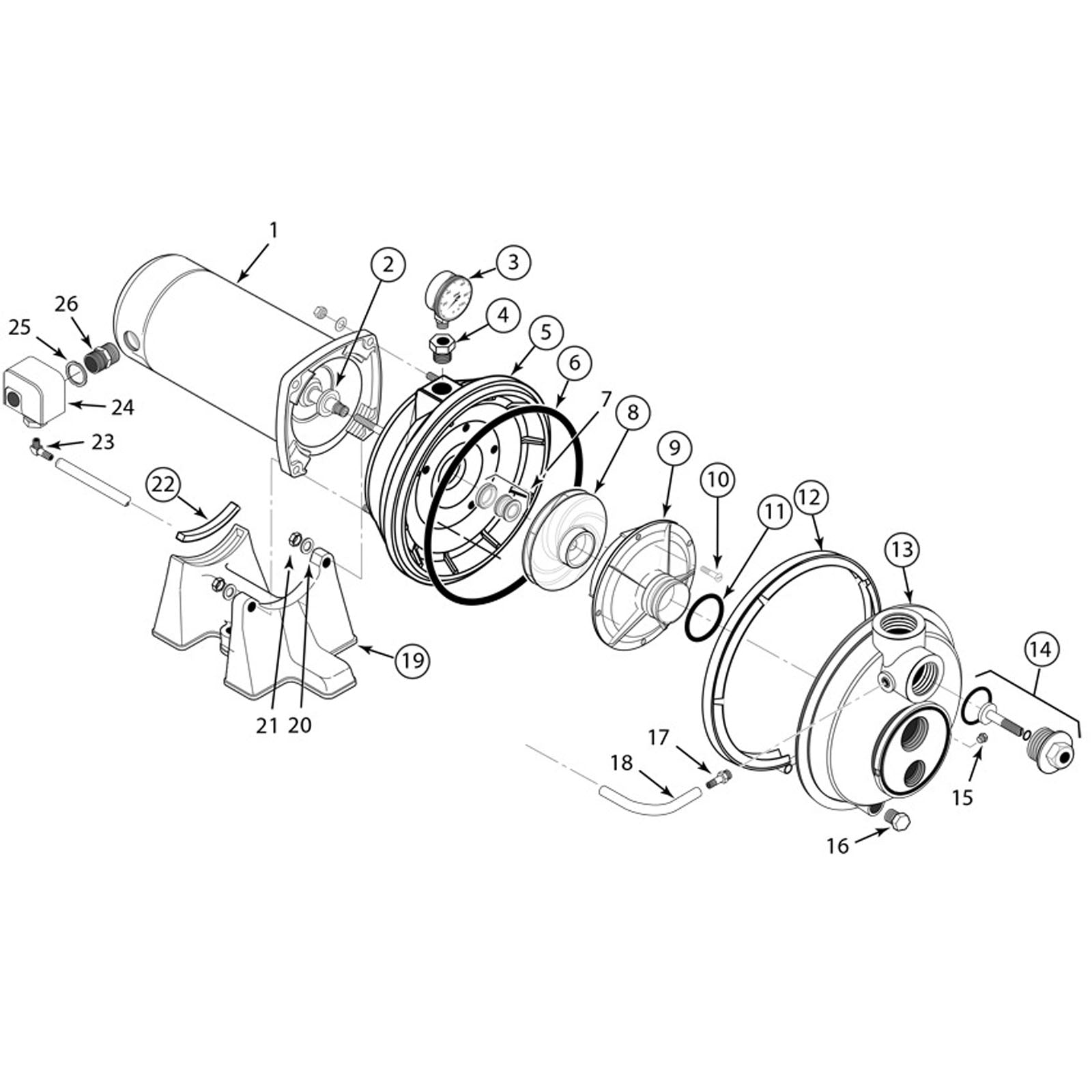 Pentair Berkeley Convertible Jet Pump Parts, PL/PLS Series