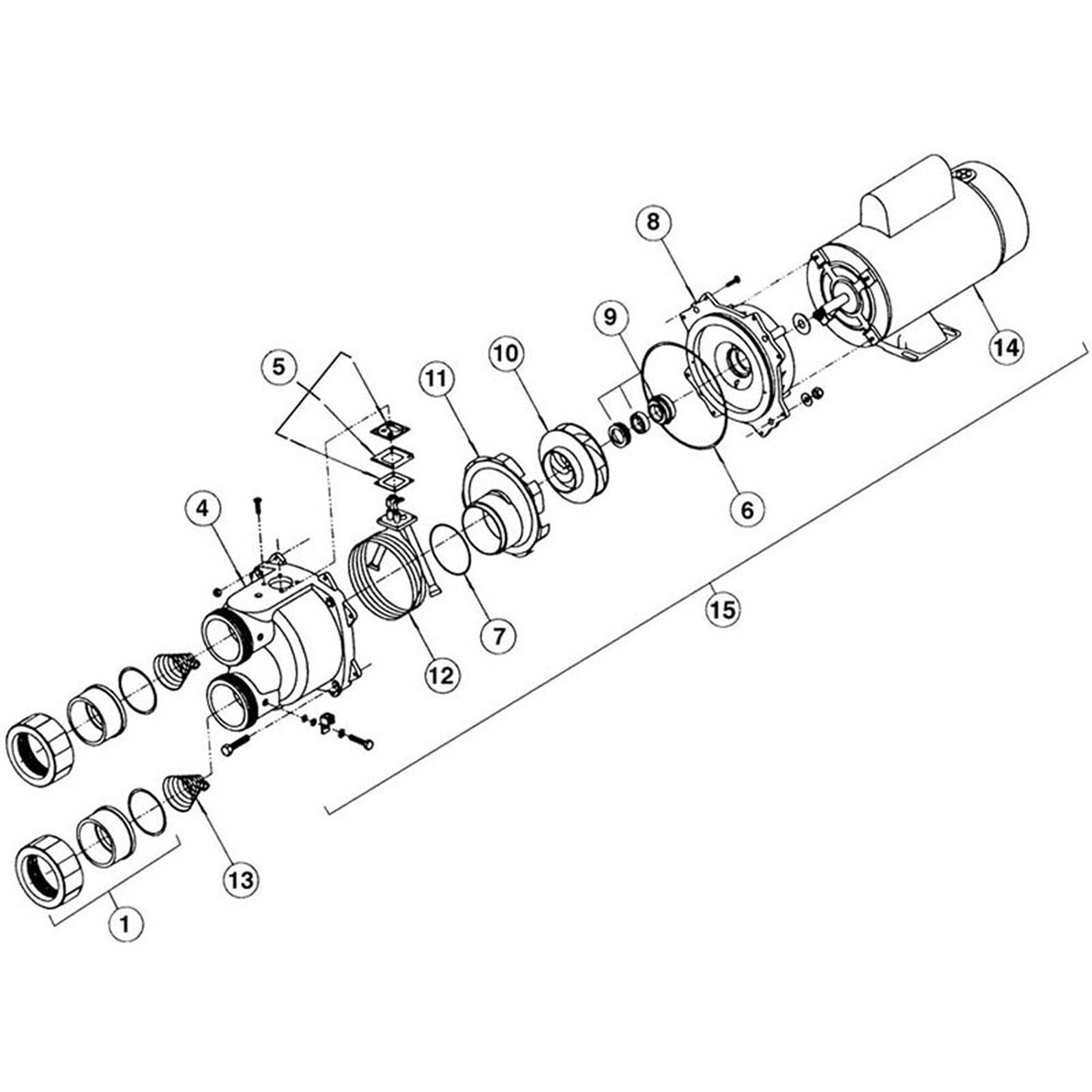 Acura Spa Aquaheat Pump - 1-1/2" suction / 1-1/2" Discharge