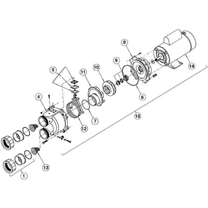 Acura Spa Aquaheat Pump - 1-1/2" suction / 1-1/2" Discharge